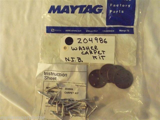 MAYTAG WASHER 204986 Kit-install Washer On Carpet NEW IN BAG MAYTAG WASHER 204986 Kit-install Washer On Carpet NEW IN BAG